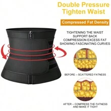 Tricolor Sweat Waist Trainer For Women Two Belts, Neoprene Workout Corset Waist Trainer Cincher Trimmer Shaper Zipper, Sports