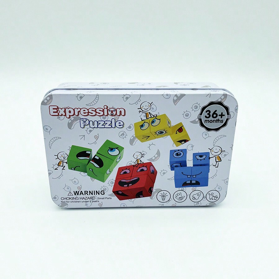 Christmas Decoration Iron Box Face Changing Magic Cube Building Blocks
