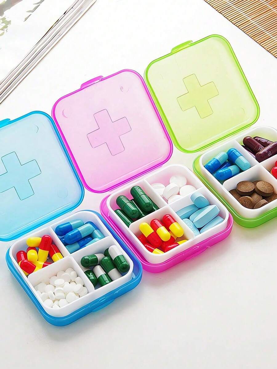 3pcs Portable Pill Box For Travel Moisture Proof Pill Organizer Reusable Pill Case For Men And Women Medicine Planner Daily Pocket Case To Hold Vitamin Medicine Medication And Supplement Home Travel Essential Accessories - Multicolor - View 1