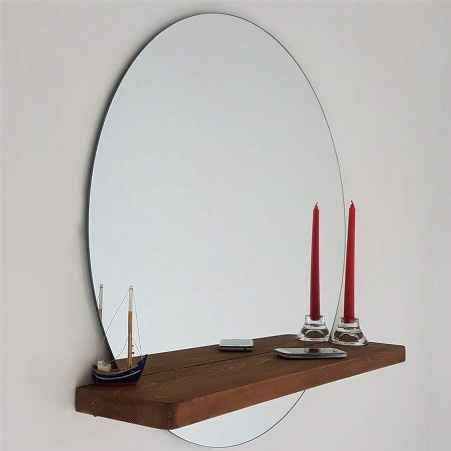 Well Home WellHome Spiegel RHIN 70x70x0,4 cm - Nussbaum