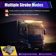 Rainaut 51" 96 LED Emergency Strobe Light Bar, Amber Emergency Beacon Warn Tow Truck Response Light With 15 Flashing Modes + 1 Steady Mode Switch Control For 12V- 24V Truck Vehicle