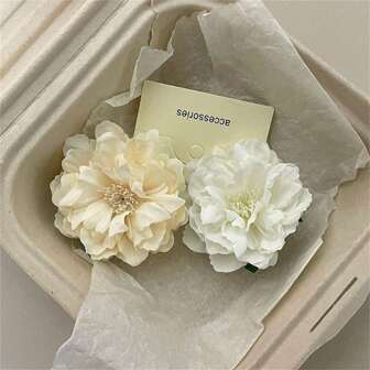 1 件时尚高端山茶花发夹，适合女士甜美可爱花朵夏季女孩发饰礼物情人节夏季爪夹发夹发夹，学校用品