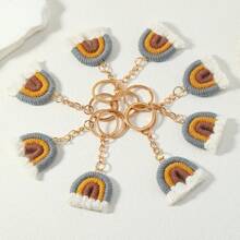 Set de 8 llaveros trenzados a mano con arcoíris, suministros escolares, regalos para maestros, accesorios para maestros de regreso a la escuela