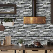 6pcs 3D Simulated Brick Wallpaper, Waterproof And Oil-Proof Peel And Stick Tiles For Bedroom Living Room Kitchen Bathroom Toilet - Multicolor - View 5