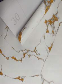 Wall Paper - Marmore Branco e Dourado - Xem 2