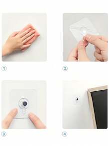 10入組免打孔牆貼式無痕壁掛螺絲掛相框掛勾，強力無痕浴室牆壁掛鉤板，防水耐用廚房浴室掛鉤 - 無色 - 查看 10