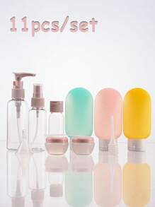 11pcs/Set Refillable Silicone Flexible Tube Travel Bottles Set - Leak Proof And Squeezable For Shampoo, Lotion, And Toiletries - Perfect For Carry On And On-The-Go Use,Travel Bottles Set, Refillable Cosmetic Containers Empty Shampoo Shower Gel Tubes For Toiletries Shampoo And Body Wash Liquid Travel Bottles Lotion Sub Bottle Squeezable Containers.Travel Bottles For Toiletries Leakproof Refillable Travel Size Containers For Shampoo Conditioner Liquids Lotion Soap Body Wash Men And Women Business, Portable Accessories Storage