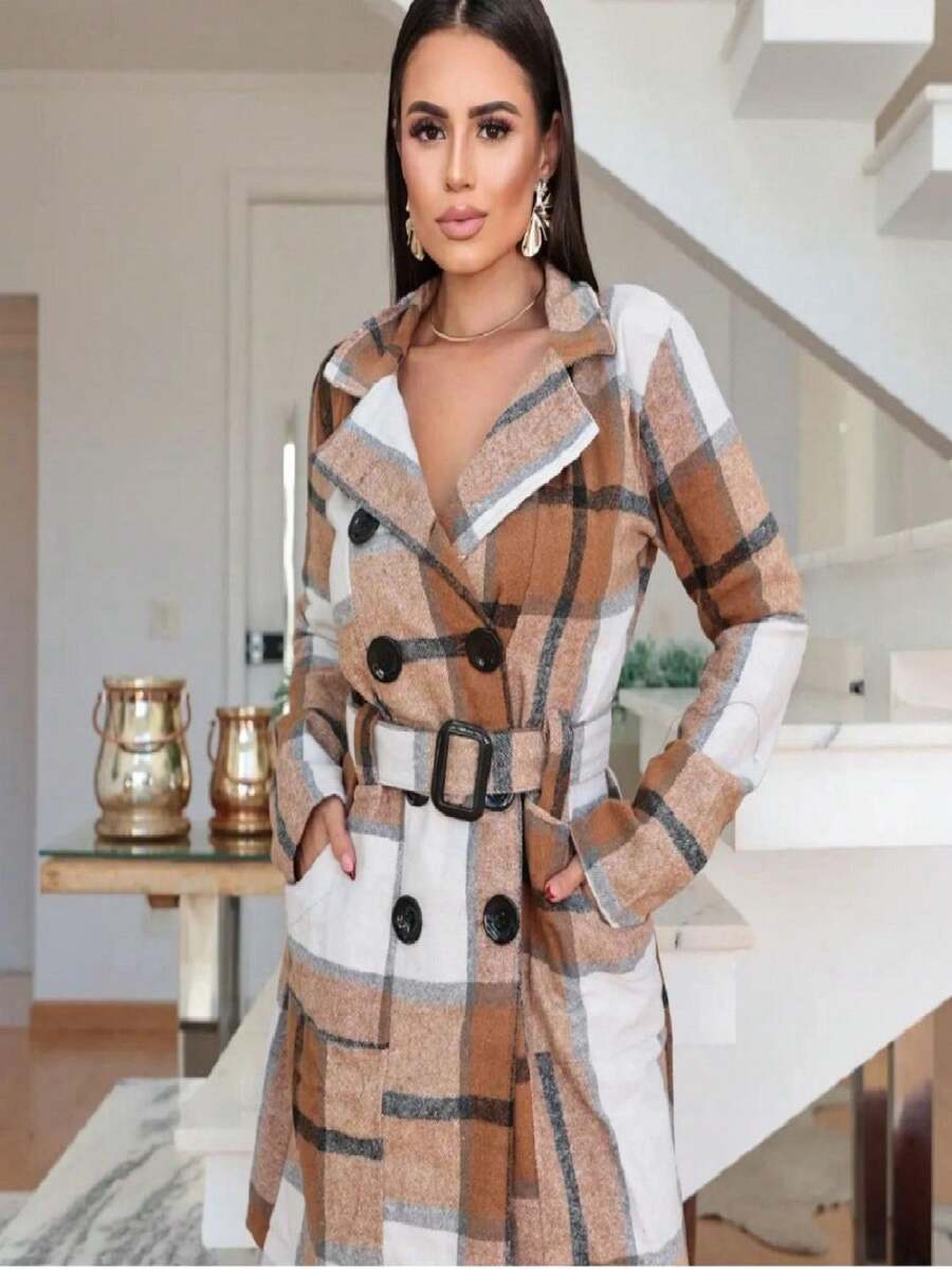 Women Overcoats - 米色 - 查看 1