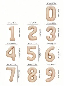 1pc Number Design Balloon, 32 Inch Number Balloon For Birthday Party