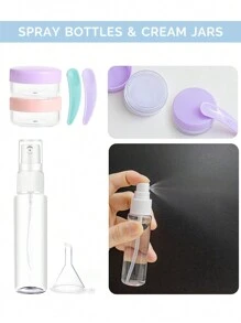 20 Pcs Travel Bottles Set For Toiletries And Makeup Bags TSA Approved, Leak Proof Travel Size Containers Kit Portable Refillable Travel Accessories For Shampoo,Conditioner,Shower Gel ,Lotion Liquids (Multi-Color) - Multicolor - View 9