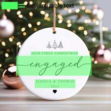 1pc Customizable Engagement Decoration, First Christmas Engagement Decoration, Engagement Gift, Engagement Memorabilia, Couple Customized Engagement Decoration, Birthday/Graduation Gift, Multi-Functional, Adjustable, Mildew-Proof, Decorative, Reusable