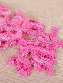 100 piezas Gorro de ducha de plástico desechable, gorra de tinte, gorra de plástico para salón de belleza - Rosa - Ver 4