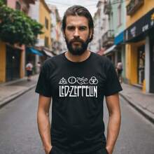 Camiseta Masculina - Led  Zeppelin- Camisa Rock - Preto - Visão 1