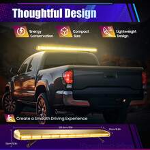 Rainaut 51" 96 LED Emergency Strobe Light Bar, Amber Emergency Beacon Warn Tow Truck Response Light With 15 Flashing Modes + 1 Steady Mode Switch Control For 12V- 24V Truck Vehicle