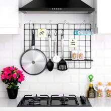 Wall Grid Panel Wire Photo Wall Pictures Display Board With Accessory Wall Storage Organizer Memo Board Over Desk Decor For Home, Office And Dorm,Home Decor ,Room Decor,Wall Decor Gifts Birthday Graduation - Black - View 2