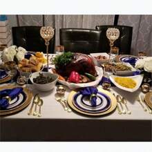 Set Of 2  Gold Votive Candle Holders For Tables, Crystal Candle Holders For Modern Anniversary Celebration, Wedding Coffee Table Decorative Centerpieces, 38cm&38cm Tall - Gold - View 4