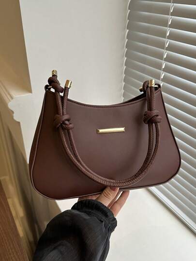 Bolso de hombro minimalista de moda para mujer, bolso de mano, bolso cruzado de mujer en color block negro y blanco