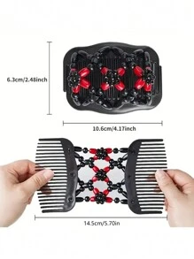 1 件手工串珠发梳，多功能发饰，双排梳子美发工具，发饰，配饰，女士，秋季，旅行，女士配饰，秋季，头发，配饰，女士，旅行，女士配饰，发饰，女士，女士圣诞礼物，圣诞礼物，礼物，礼物，圣诞礼物，礼物，成人圣诞礼物，成人圣诞礼物，女士配饰，圣诞礼物，成人发饰，女士礼物创意，美容圣诞礼物，女士夏季海滩度假必备配饰 - 彩色 - 查看 5