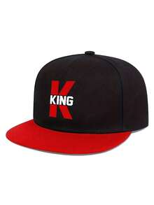 1 pieza Gorra de béisbol estilo hip hop con visera plana y letra impresa "KING QUEEN" en colores contrastantes para parejas, gorra deportiva ajustable - Multicolor - Ver 10