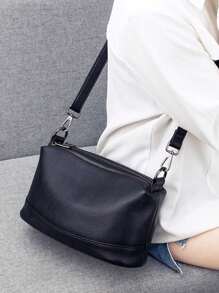 Multi-Pocket And Compartment Crossbody Bag - Black - View 5