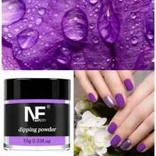 浸泡式爆閃粉紫色指甲沉浸式彩粉10g套裝（免費附贈10g白彩粉） - 彩色 - 查看 7