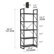 Công Nghiệp 4-6 Tầng Kệ Tủ Sách Gỗ Kệ Sách Có Giá Để Đồ Hiển Thị Giá Để Sách Cho Phòng Khách Văn Phòng Tại Nhà - màu đen - Xem 3