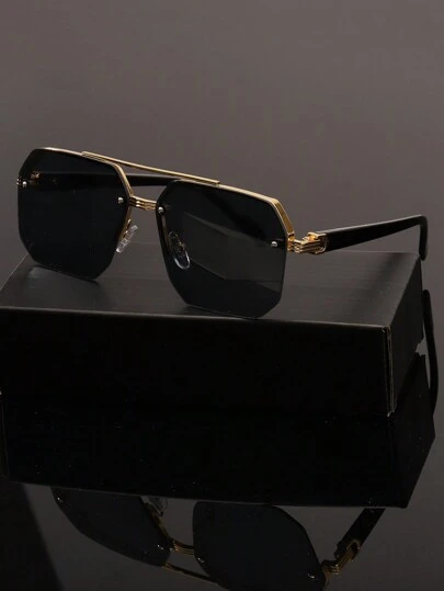 1 件复古双光束飞行员时尚眼镜，适合海滩度假拍摄，海滩配饰，眼镜，墨镜，街头风格，适合毛衣夹克，运动衫，连帽衫，皮裤和工装裤，适合夏季海滩度假、户外、旅行