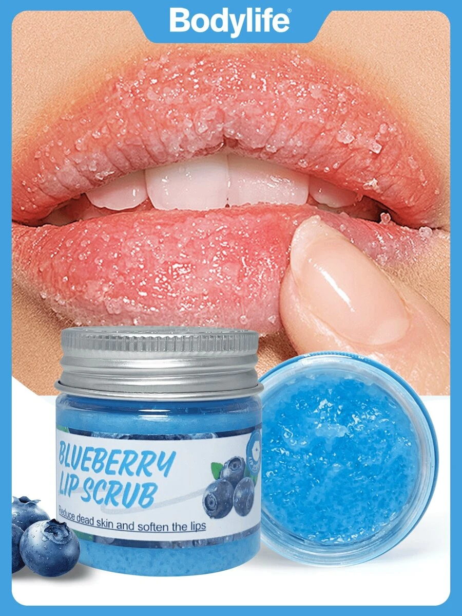 Exfoliante de labios de arándano de 25g, con rico aroma de arándano, reduce la piel muerta y suaviza los labios, hidrata naturalmente, hidrata los labios, suave con los labios, producto para el cuidado de los labios - Arándano - Ver 1
