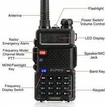 2PCS Baofeng UV-5R USB Long Range Ham Amateur With FM Radio Long Range Portable Two Way Radio Baofeng UV- 5R CB Radio Walkie Talkie