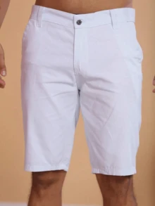 Men Denim Shorts - 白色 - 查看 3