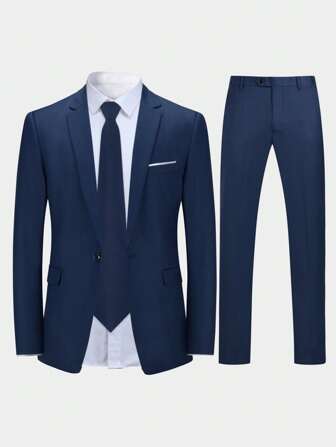 CLOUDSTYLE Men's Solid Color Turtleneck Long Sleeve Jacket And Pants, Suitable For Daily Business And Travel Suit