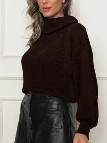 Women Sweaters - Coffee Brown - View 4