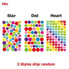 1/10 Sheets Colorful Diary Graffiti Stickers Student Notebook Decoration Heart Star Dot Sticker Scrapbook Albums Self-Adhesive Graffiti Stickers - Multicolor - View 12