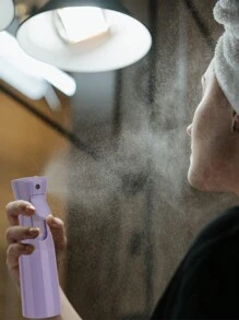 5入組9行黑色防結髮刷套裝，配噴霧瓶，6.8盎司/200毫升，適用於輕鬆梳理、分離、造型和定義濕潤的粗髮或捲髮，易於滑過結糾