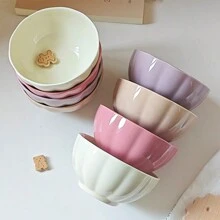 Juego de 1/2/4 piezas - Juego de tazones de cerámica de 4.5 pulgadas | Juego de vajilla de porcelana colorida - Tazón para ensalada, tazón para avena, tazón para yogur, tazón para postre, tazón para sopa, tazón para arroz, tazón para fideos | Apto para microondas/horno/lavavajillas | Suministros para cocina y restaurante y hogar, suministros escolares