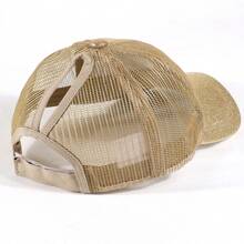 1pc Women's Multicolor Shiny Visor Ponytail Baseball Cap, Lightweight Fabric Sunshade Design Suitable For Everyday Wear, Summer