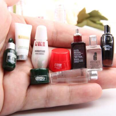 5/10/20개 현실적인 미니 메이크업 제품, 가짜 화장품 병, 모델 인형 집, DIY 수지 공예 액세서리 작은 병, 크림 젤 미니어처 재료, 인형 집, 마이크로 세계에 적합