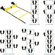 Agility Ladder For Speed Training-Improve FootworkCoordination, And Quickness-6, Or 8 Rungs-IncludesCarry Bag - Yellow - View 5
