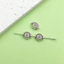 Bộ 50 Hạt Cổ Bạc Rời Hợp Kim Miếng Đệm Hạt Có Lỗ Mũ Hạt Kim Loại Hạt Bạc Cổ Miếng Đệm Thủ Công Cho Vòng Tay Vòng Cổ Hàng Thủ Công Trang Sức DIY Craft - Màu Bạc Cổ - Xem 23