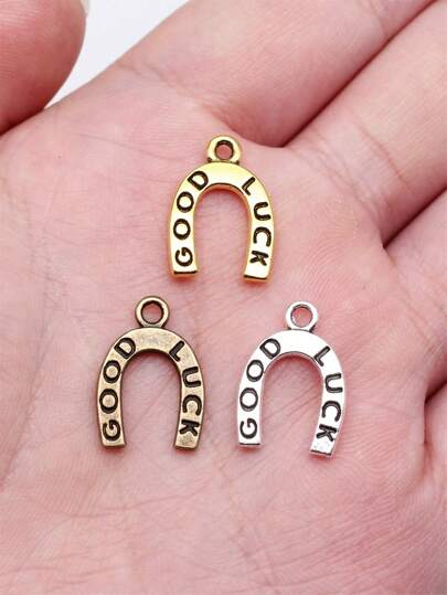 20pcs 17x12mm(0.67x0.47inch) Good Luck Horse Shoe Charms For Jewelry Making DIY Handmade Craft Supplies