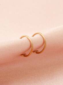 2入組銀色朋克風非穿孔式唇環，時尚個性化唇環