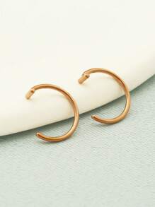 2入組銀色朋克風非穿孔式唇環，時尚個性化唇環