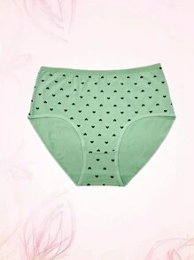 6pcs/Pack Plus-Size Elegant And Comfortable Heart Printed Underwear - Multicolor - View 6