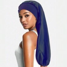 女式長尾緞面護髮帽，彩色彈性帶護髮帽，適用於護髮絲綢帽緞面帽 - 多色 - 查看 13