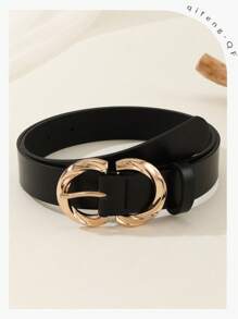 1 件金色无限扣腰带，女士百搭，适合外套、连衣裙、夏季日常穿着、秋季学校、秋季、万圣节 - 黑色 - 查看 1