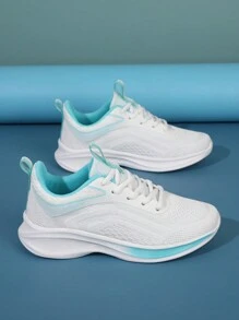 Women's Breathable Knit Cushioned Lightweight Casual Running Shoes Outdoor  Lace-Up Sport Sneakers