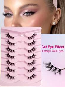 7 Pairs Rikuaild Soft & Natural Cat Eye Makeup False Eyelashes, Delicate Criss-Cross Fluffy Lashes - Criss Cross lashes - View 2