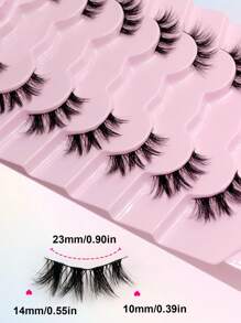 7 Pairs Rikuaild Soft & Natural Cat Eye Makeup False Eyelashes, Delicate Criss-Cross Fluffy Lashes - Criss Cross lashes - View 3