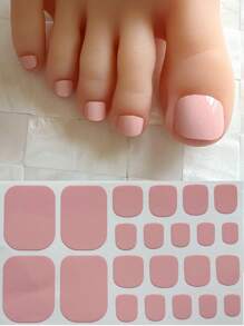 1pc Solid Color Dopamine Geometric Nail Sticker For Toes, Easy To Apply And Cute, With Nail File