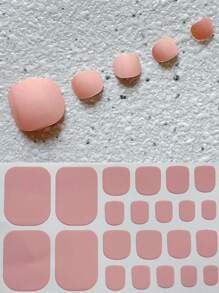 1pc Solid Color Dopamine Geometric Nail Sticker For Toes, Easy To Apply And Cute, With Nail File